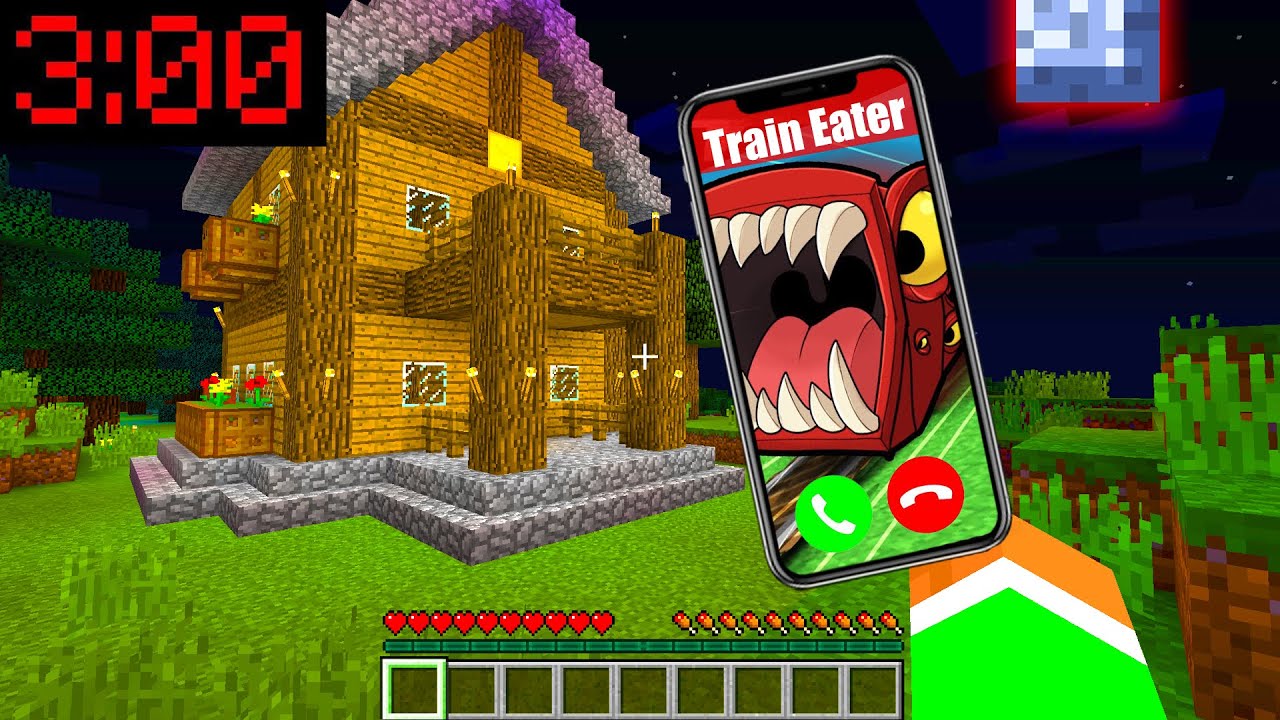 ⁣Minecraft PE : TRAIN EATER CALLED ME AT 3:00AM??!