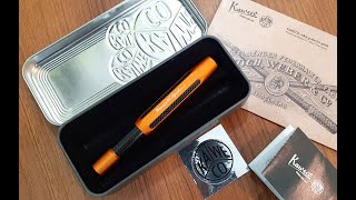 Kaweco AC Sport Orange Carbon Fiber Fountain Pen Unboxing - BD Pens