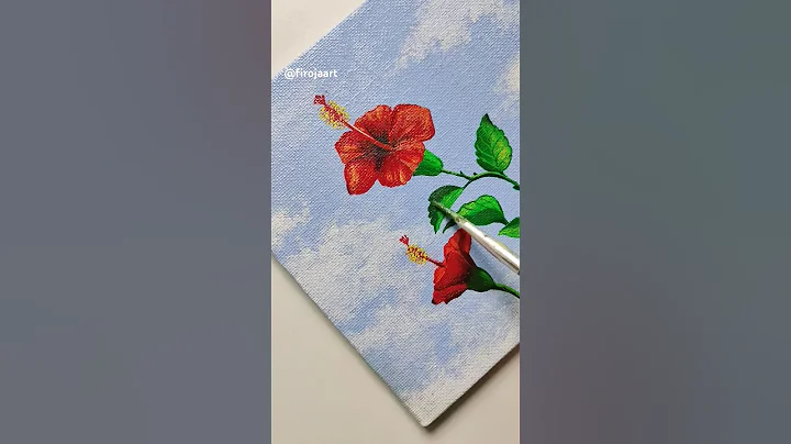 hibiscus 🌺 flower painting / acrylic painting #shorts