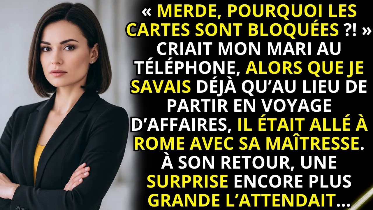 « Merde, pourquoi les cartes sont bloquées ? » Sa voix hurlait dans le téléphone, mais moi, je souriais en silence. Ce matin-là, Marc m’avait embrassée machinalement avant de partir trois jours à...