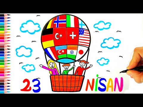 23 Nisan Resmi Çizimi 🕊 Kolay 23 Nisan Resmi Çizimi - 23 Nisan Resimleri - 23 Nisan Çizimleri