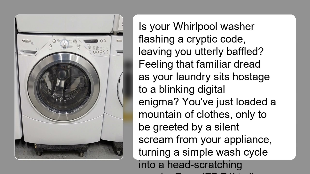 Whirlpool Washer Error Codes Explained – Complete Guide