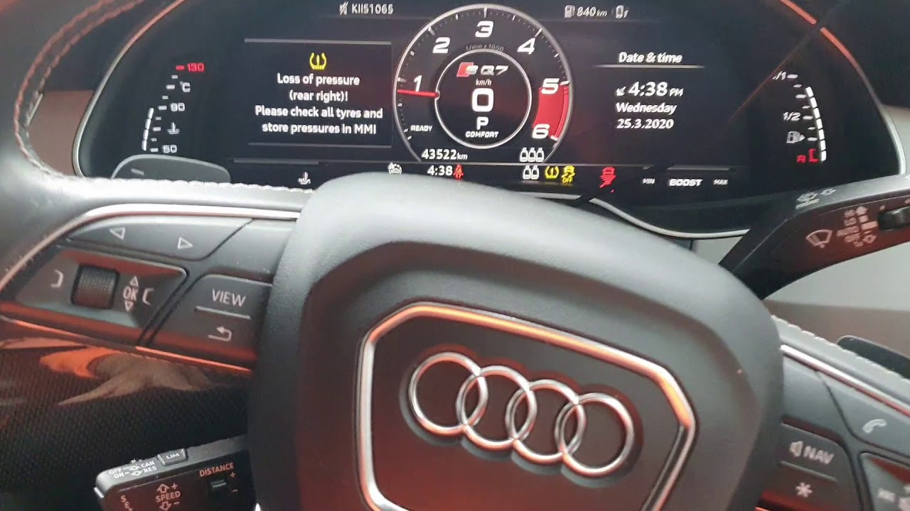 Audi SQ7 Q7 2017-2020 How to Reset Loss of Tyre Pressure Indicator