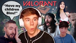Clutching in VALORANT with Sykkuno, MoistCr1TiKaL, Jacksepticeye, and Riot Greenily