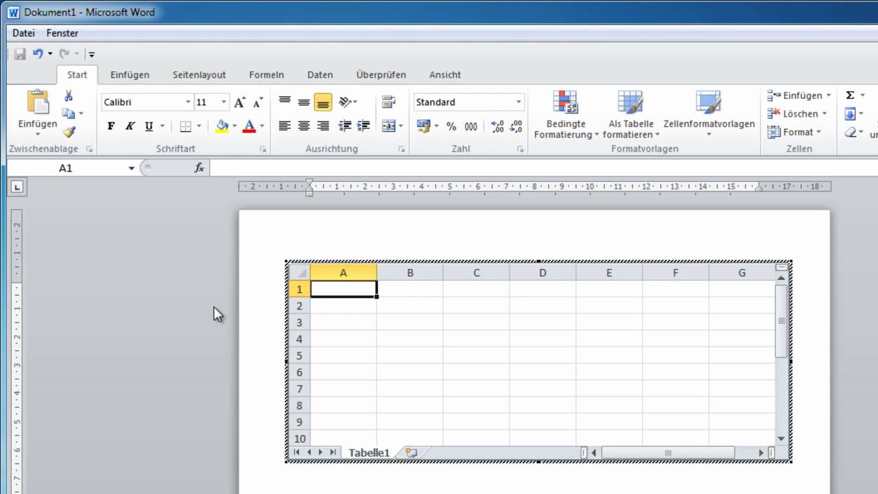 Word 2010 - Exceltabellen in Word einfügen - YouTube