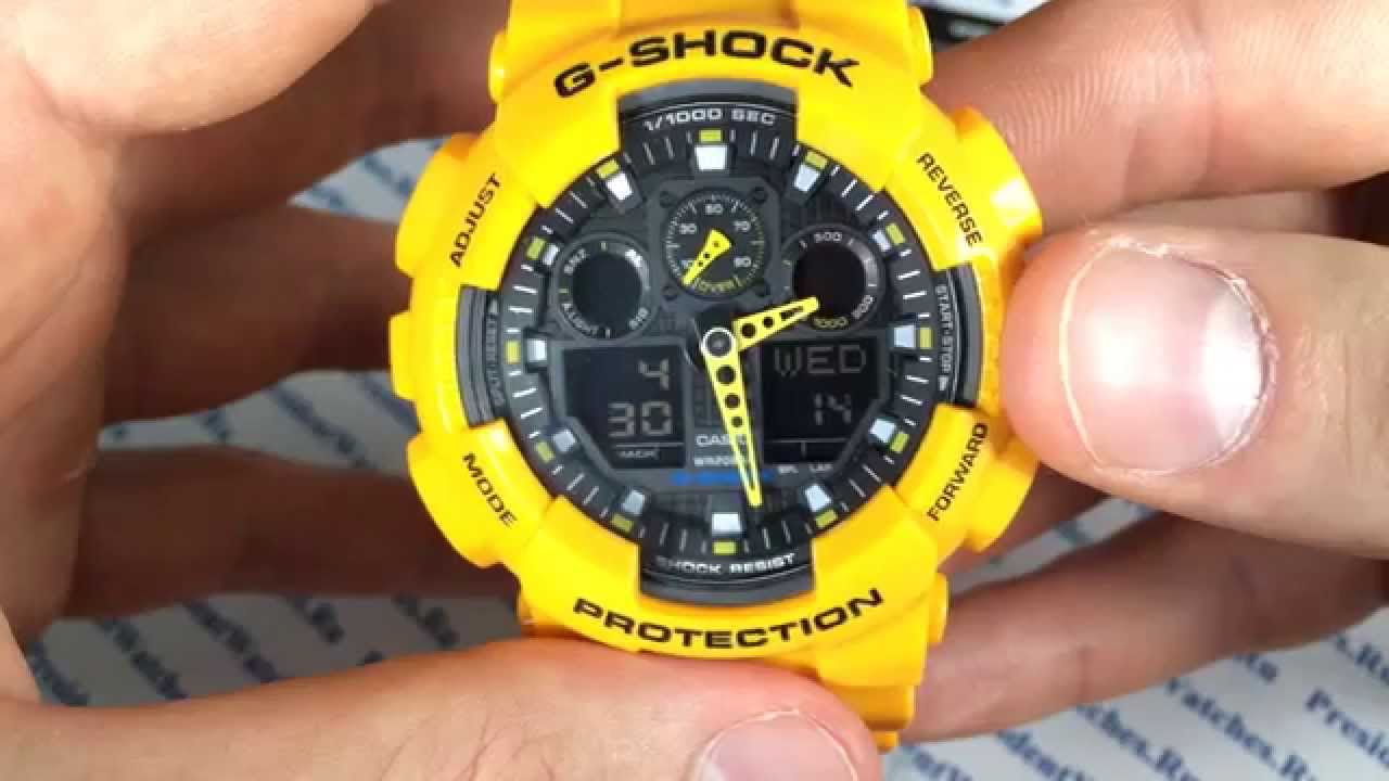 Часы шок настроить. Ga-100gc.