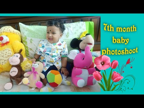 7th month baby photo shoot at home || baby photo shoot ideas at home ...