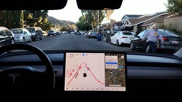 Model 3 - Beta FSD - Successive Turns & Busy Residential Street - 2020.48.10.1 - 15 Dec 2020