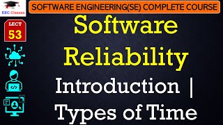 L53: Software Reliability Introduction | Types of Time in Software Engineering Lectures(Course)