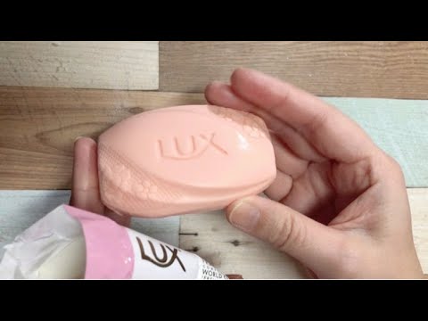 【ASMR】石鹸で色々遊んでみた✨Lux石けんソフトローズ編✨開封→削る→握りつぶす（パリパリ音?）→再形成→電子レンジ→再び削る（サクサク音?）