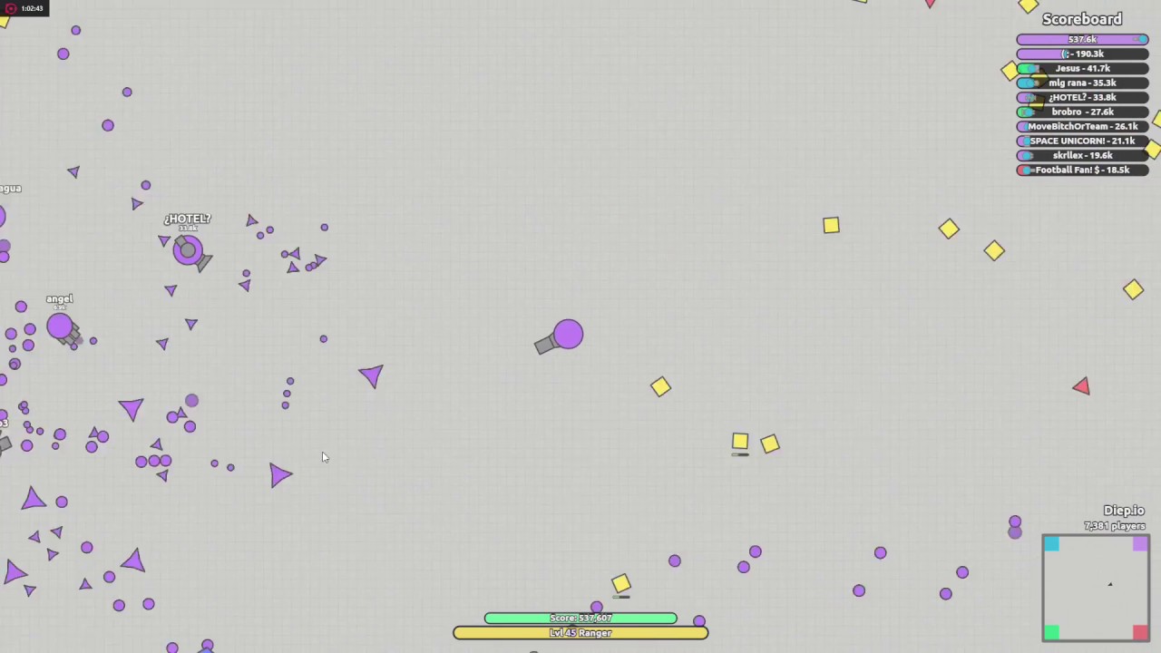 Diep.io Ranger World Record 4TDM 1.3 million