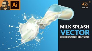 Milk Splash Drawing in Adobe Illustrator | Speed Art