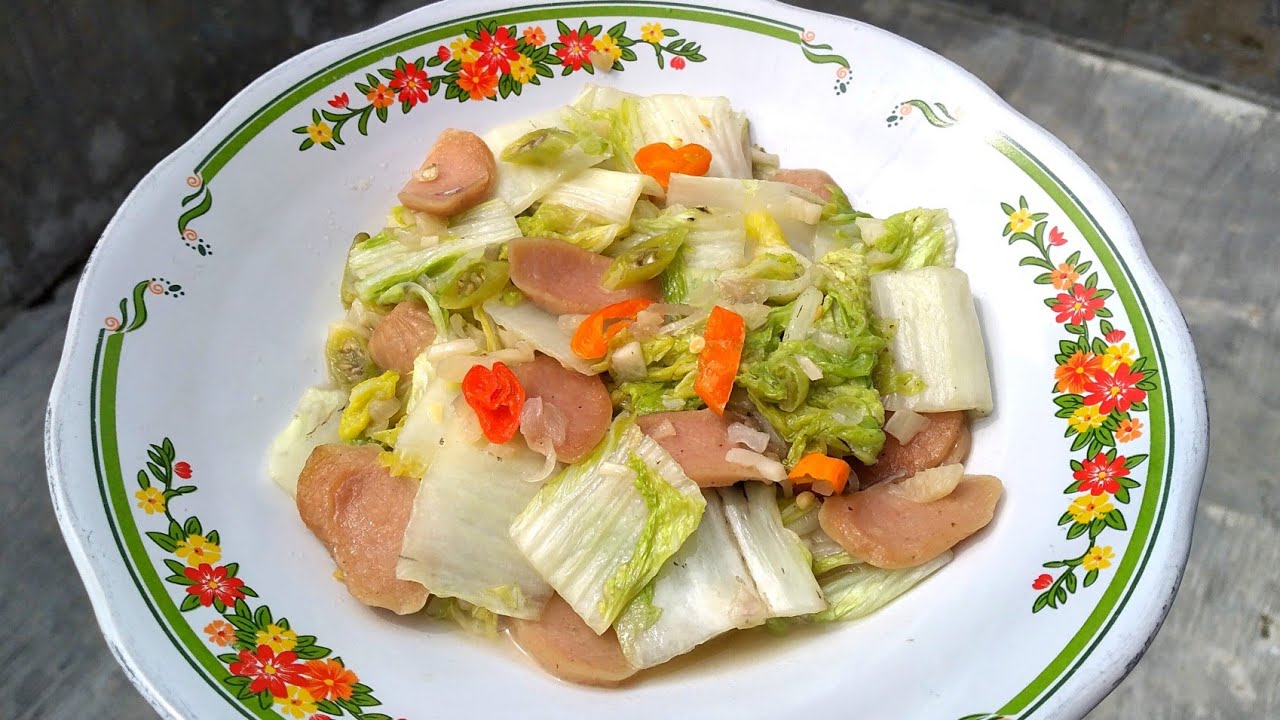 SAWI PUTIH DAN SOSIS ENAK BANGET STIR FRY CHINESE CABBAGE AND SAUSAGE