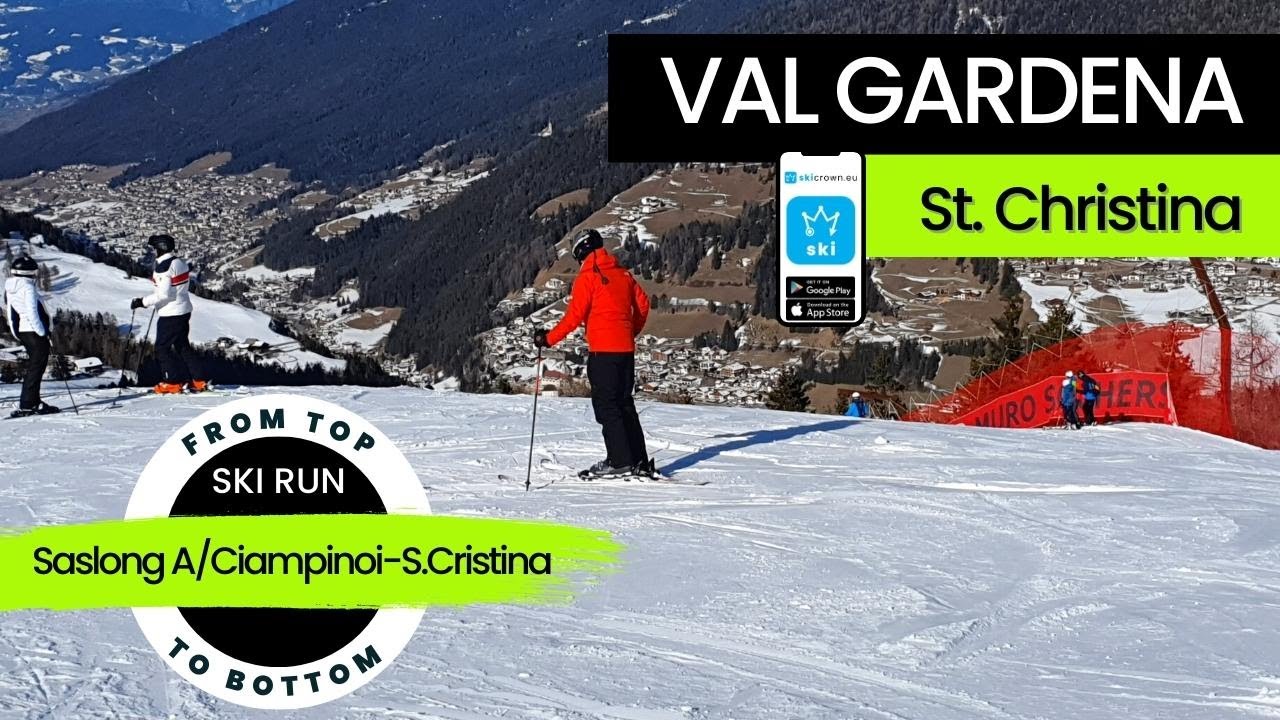 Val Gardena / 10 of TOP 10 black ski runs in Italy SASLONG A, from top to bottom YouTube