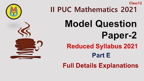 2nd PU mathematics model question paper-2 key answer Part -4 ( 10 marks questions)