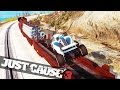 JUST CAUSE 3 CAR JUMPING ONTO A TRAIN :: Just Cause 3 Epic Stunts