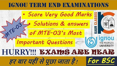 Must Watch - MTE-03 | SOLUTIONS of Most Imp. Ques.| Mathematical Methods | Term End Examinations BSC