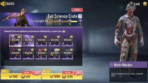 NEW CRATE! Evil Science Crate | Zombie - "Wicht Warden" & Man-O-War - "Cardinal" | COD Mobile