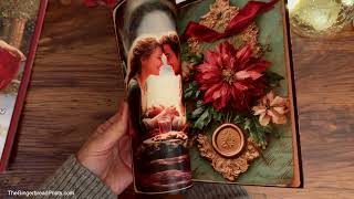 ASMR A Handmade Journal Step-by-Step Part 1 Red Tango in Christmas Covers, Signatures & Binding