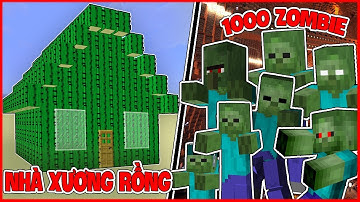 THỬ THÁCH NHÀ AN TOÀN BẰNG XƯƠNG RỒNG CHỐNG 1000 CON ZOMBIE*PHÁO ĐÀI XƯƠNG RỒNG CHỐNG 1000 ZOMBIE