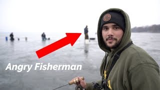 ANGRY Fisherman Encounter! (Thin ice)
