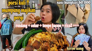 PORSI KULI ‼️MUMPUNG SEPI MAKAN NASI BUNGKUS LENGKAP DARI LOMPONG SAMPAI RENDANG HINGGA RICA2 ⁉️