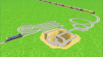 AI TRAINS RUNNING AT SQUARE CIRCLES RAILROAD TRACKS ZIG ZAG TRACKS//@FUNNYRAILWORKSS 
