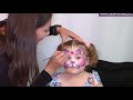 How to face paint a unikitty - adding bling to face painting design - very beautiful and fast design