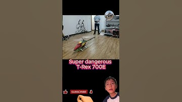 Super dangerous RC helicopter Trex 700E indoor flight #rccrash #rchelicopter  #helicoptercrash