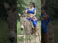 Riding donkey in saree #hot