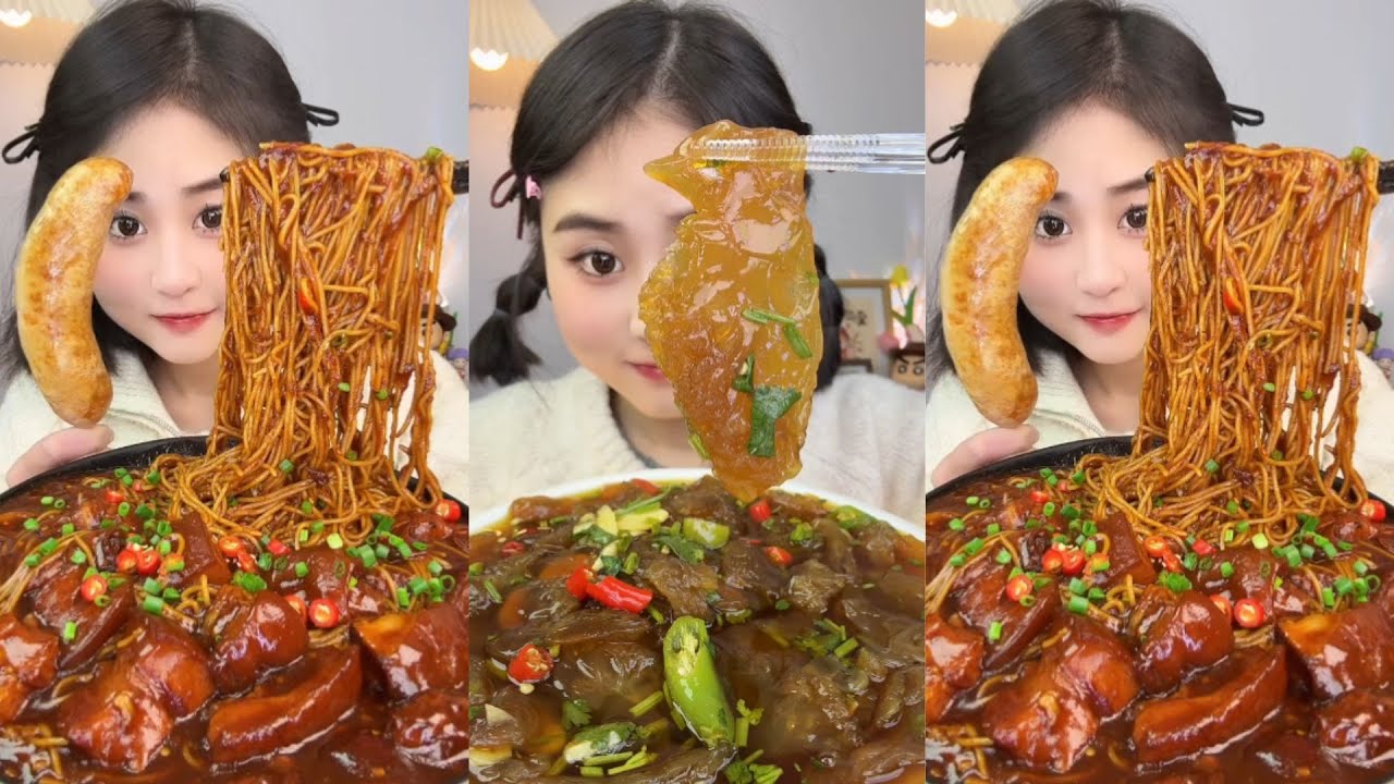 Chinese girls eating video