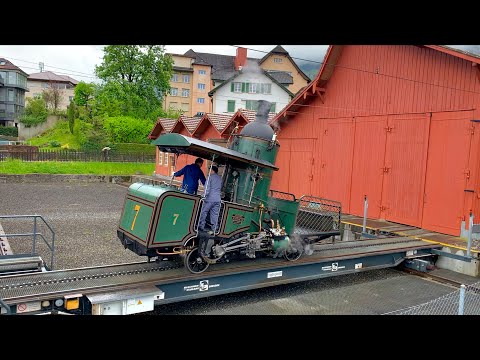 Rigi Bahnen Lok 7 Backstage H1/2, Baujahr 1873 Bremsproben und Lastprobefahrt