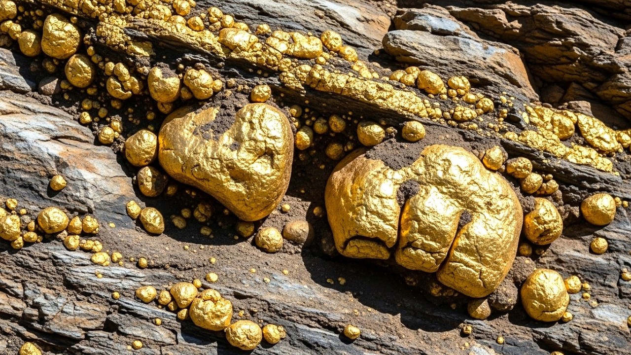 Amazing gold digging at mountain #findinggold #goldhunter #gold #goldnugget