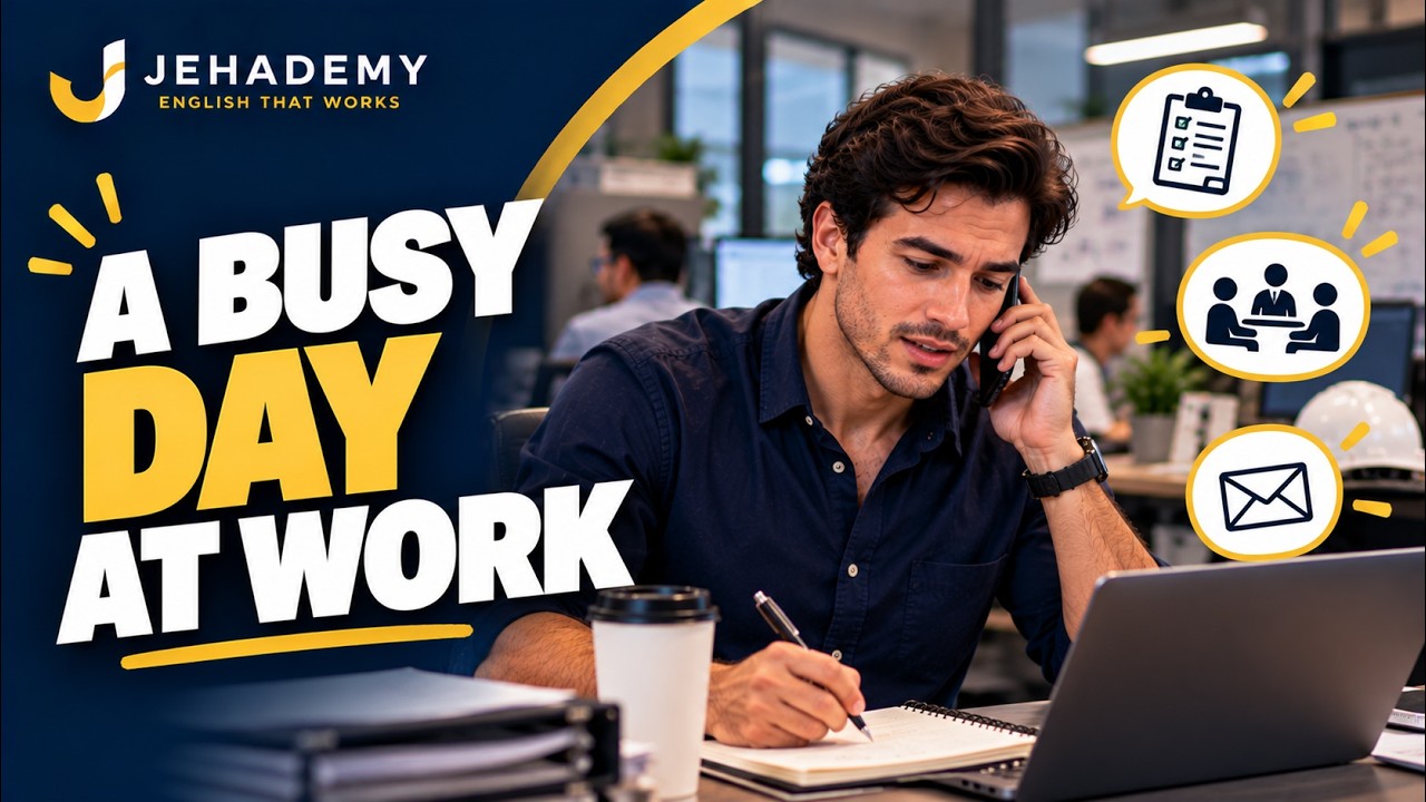 October Busy Work English Listening & Speaking Practice | A Busy Day at Work - YouTube