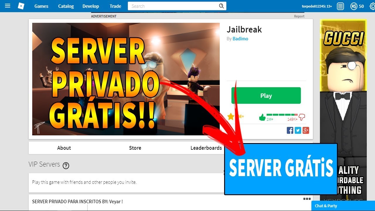 como entrar no servidor vip grátis sem pagar robux