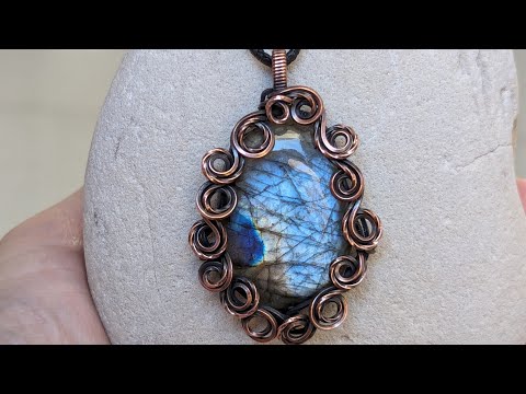 Twisted Square Wire Swirly Cabochon Wire Wrapped Pendant Tutorial