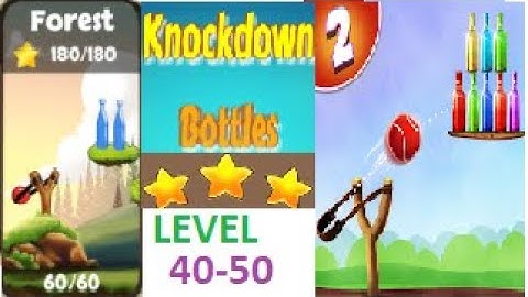 Knock Down Bottles 2 (Bottle Shooting Game 2) Forest Gameplay Level 40 to 50(3 STAR)