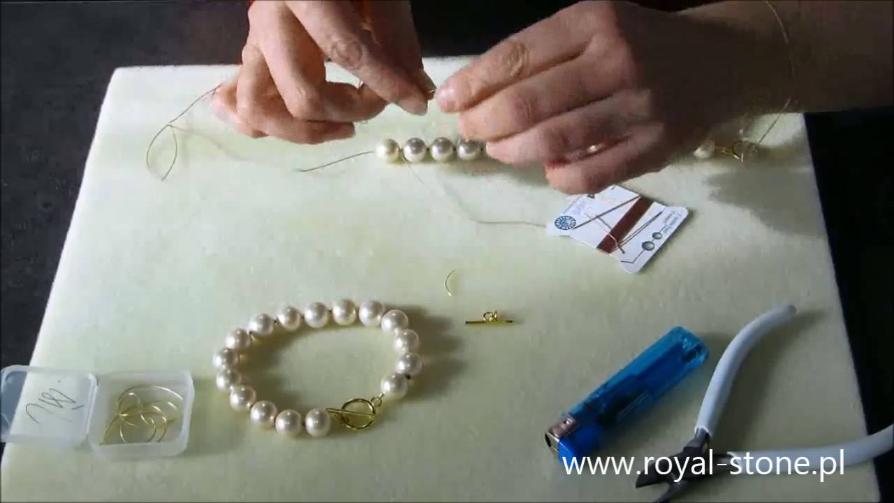 Supełkowanie pereł i montaż zapięcia