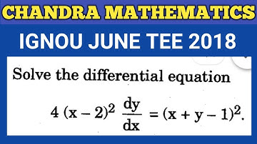 Bsc Mathematics | IGNOU | MTE08 | Differential Equations|JUNE TEE 2018|previous year Solved question