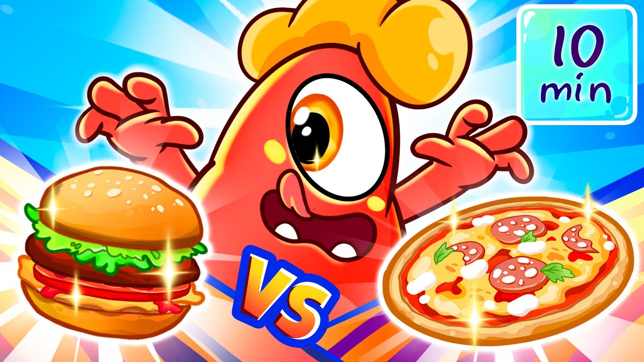 Pizza vs Hamburger Song 🍕🍔 + More Best Educational Nursery Rhymes and Kids Songs by Fluffy