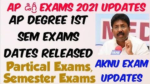 AP Degree 1st Sem Exam Dates Released//Partical Exams//AKNU Exam Updates//AP Degree Exams Updates