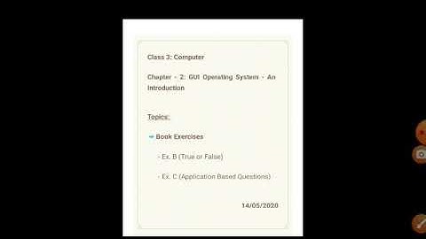 Computer class-3 Ch-2 GUI Operating System-- An introduction