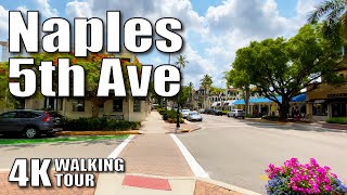 |4K| Naples, Florida - Downtown 5th Avenue, Walking Tour, 4K Binaural Audio, Slow TV