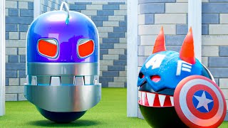 Pacman Adventures: Pacman & Monster Pacman Vs Robot Pacman | Halloween #5