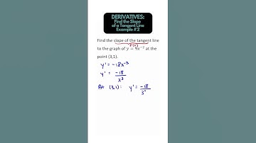 DERIVATIVES: Finding the slope of a tangent line, ex 2 #maths #apcalculus #calculus #derivatives
