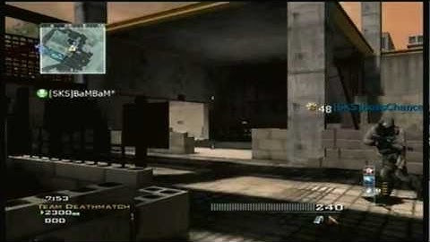 MW3 Wii Game Play MP5 "no attachments" with a Full Party of SKS members