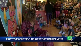 'Drag Queen Story Time' event in Sacramento takes place with a police presence
