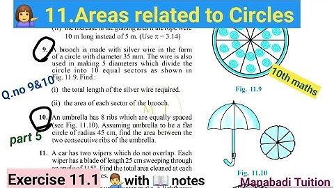 10th class math| Chapter 11| 🤷Areas related to circles💁‍♂️| Exercise 11.1| Q no 9&10|with notes|