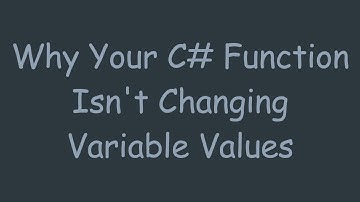 Why Your C# Function Isn