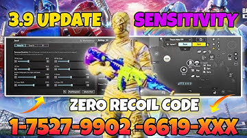 NEW UPDATE 3.9 🤩 BEST SENSITIVITY CODE + CONTROL SETTINGS BGMI | PUBG MOBILE 
